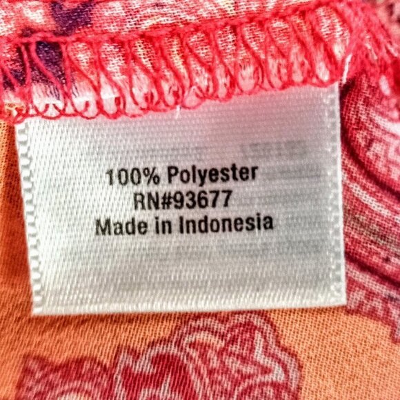 ANA Sheer Coral Paisley Print Short Sleeve Top - Picture 5 of 6